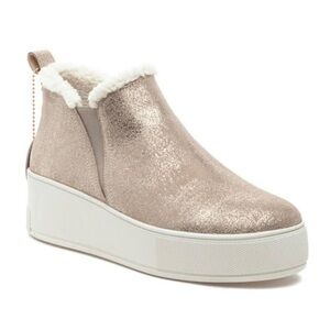 J/Slides Magic Gold Metallic Waterproof Suede Sneakers Boots - NWT